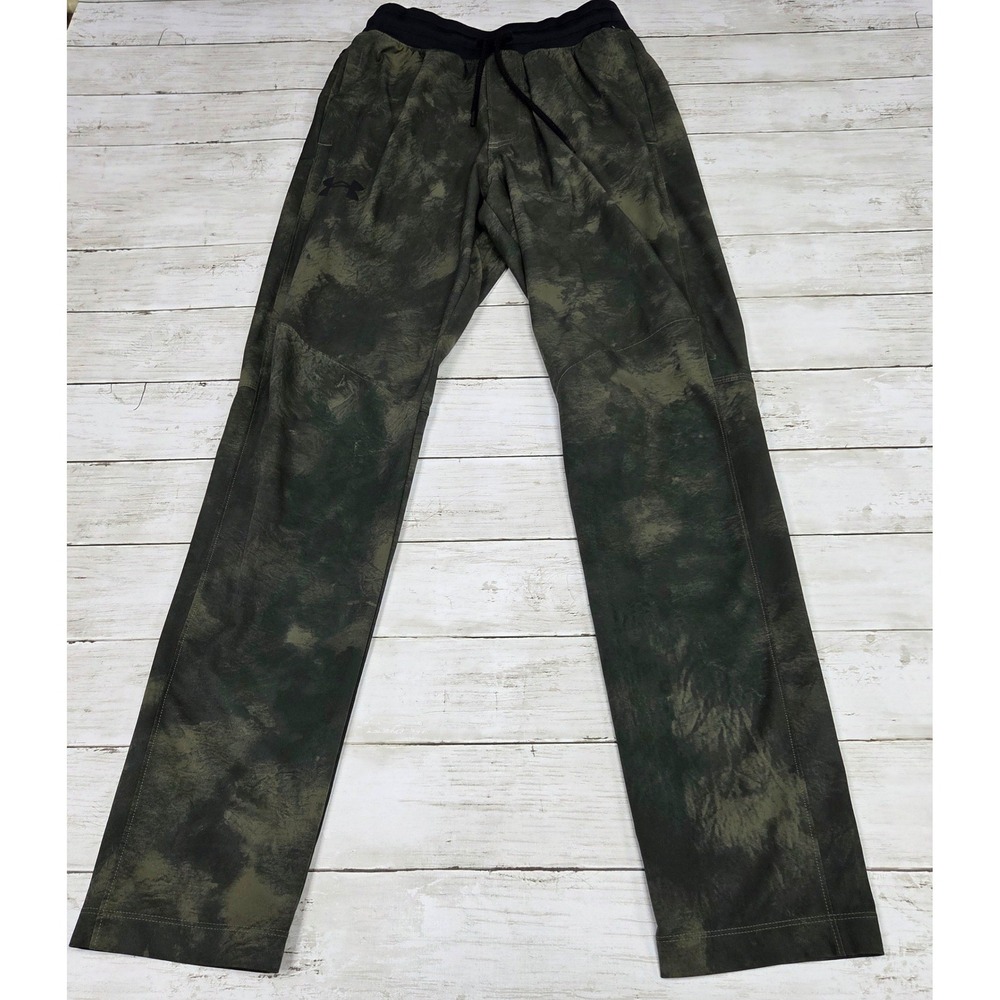 Under Armour Elite Pants Mens Small Green Camo 1378951 FW23 Jogger